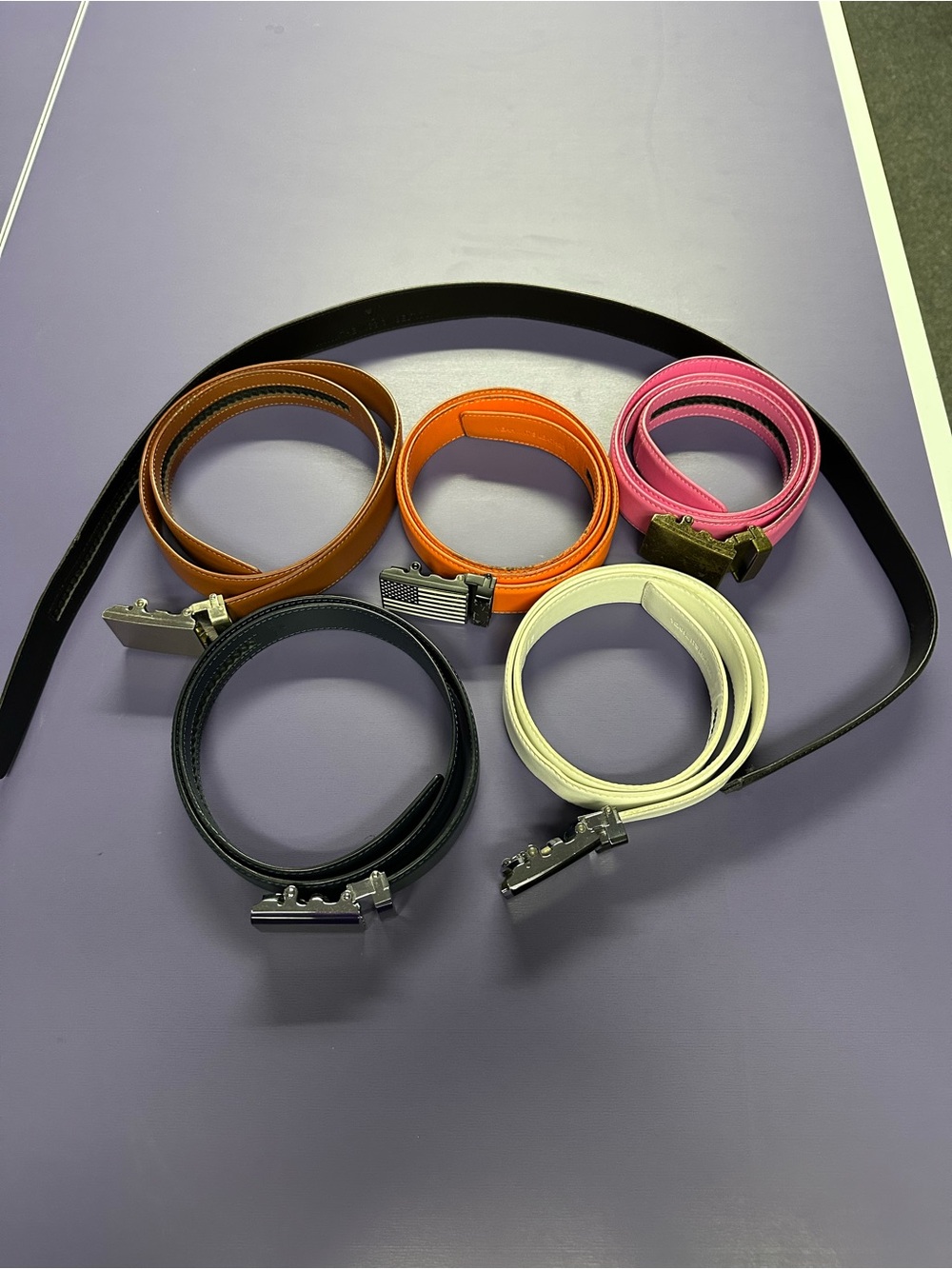 Mission Belt Lot in Black, Brown, Orange, Pink, Navy, White